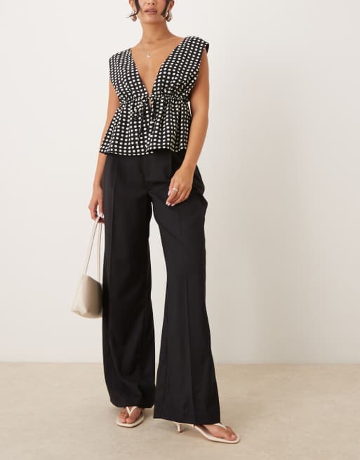 Gina Tricot - Pantalon ample ajusté à taille haute - Noir, 3 de 5
