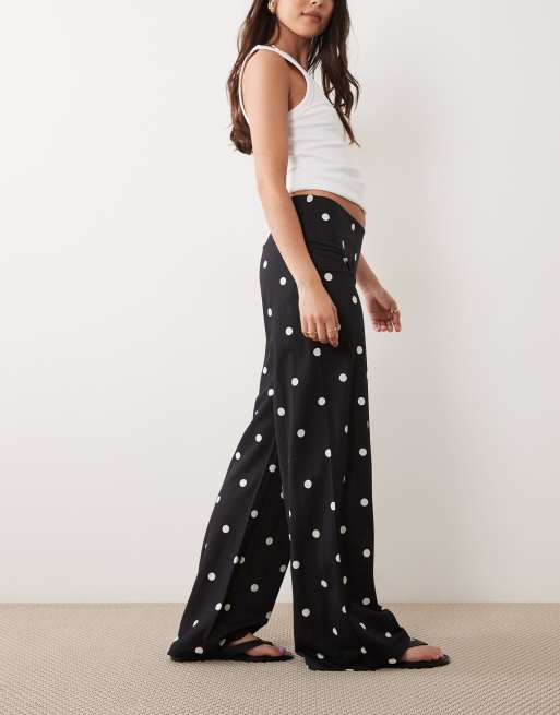 Gina Tricot - Pantalon ample en jersey à pois - Noir, 2 de 5
