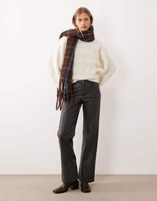 Pantalon ample en PU - Noir délavé 40