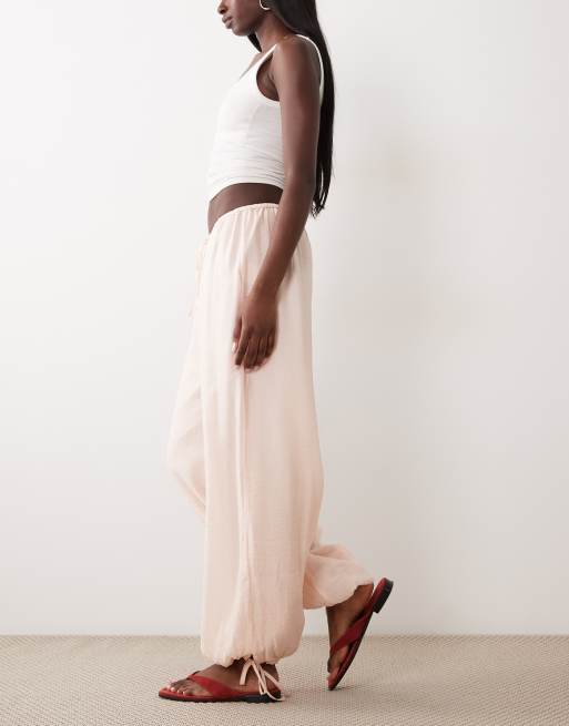 Gina Tricot - Pantalon bouffant transparent - Pêche, 3 de 5