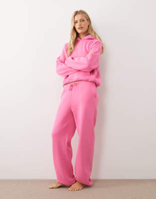 Pantalon de jogging basique coupe boyfriend à assortir - Rose vif M