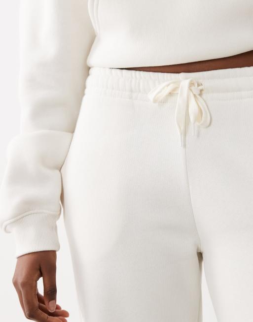Gina Tricot - Pantalon de jogging d'ensemble coupe droite ample - Blanc cassé, 4 de 5
