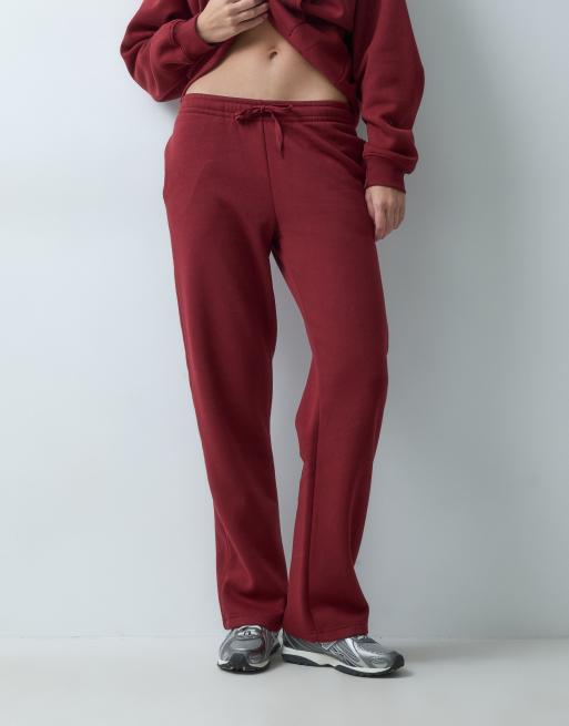 Gina Tricot - Pantalon de jogging d'ensemble coupe droite ample - Bordeaux, 2 de 5