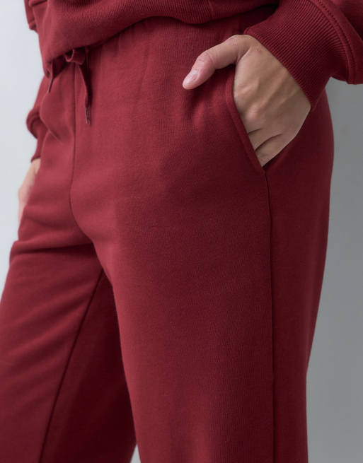 Gina Tricot - Pantalon de jogging d'ensemble coupe droite ample - Bordeaux, 4 de 5