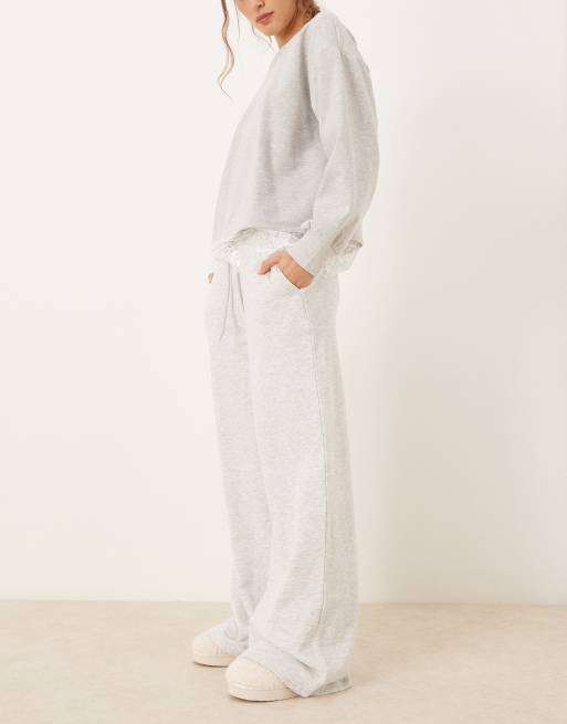 Gina Tricot - Pantalon de jogging taille basse à cordon de serrage - Gris clair chiné, 2 de 5
