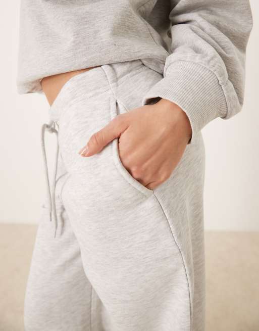 Gina Tricot - Pantalon de jogging taille basse à cordon de serrage - Gris clair chiné, 5 de 5