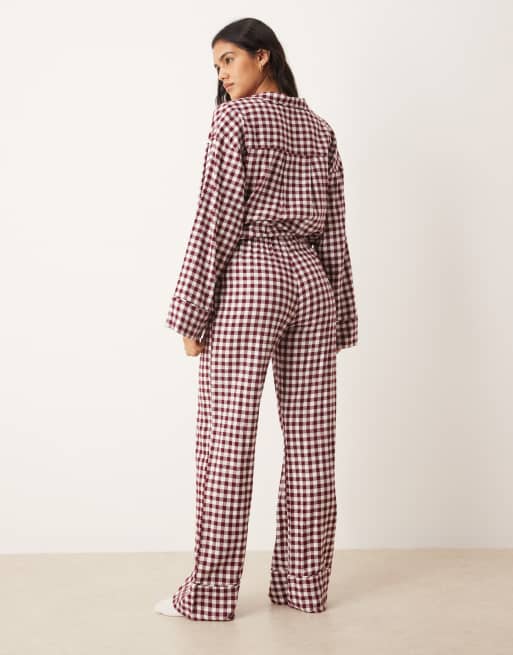 Pantalon Pyjama Femme Doux - Motif Cigognes Fleurs Rouge/Blanc | Taille Élastique Poches | S-3XL