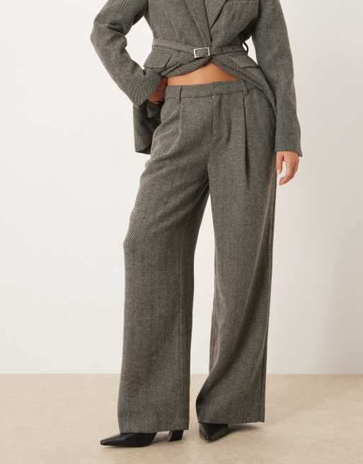 Gina Tricot - Pantalon d'ensemble à chevrons et taille mi-haute - Gris, 2 de 5