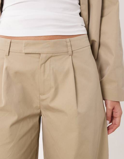 Gina Tricot - Pantalon d'ensemble ample et bouffant en coton mélangé - Beige kaki, 5 de 5