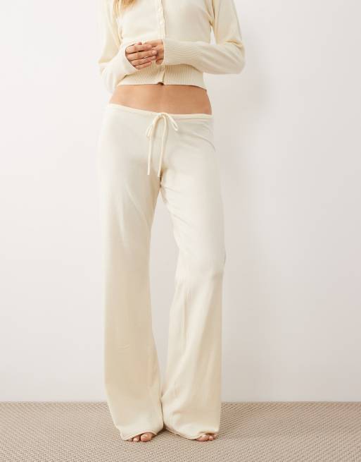 Gina Tricot - Pantalon d'ensemble décontracté en maille - Jaune babeurre, 2 de 5