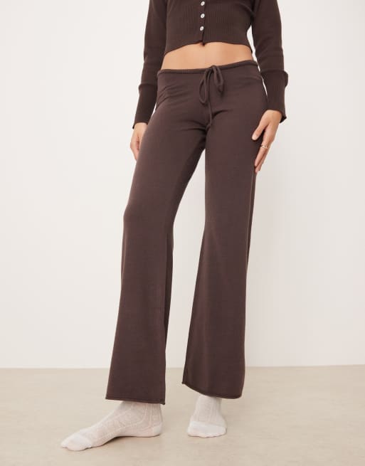 Gina Tricot - Pantalon droit d'ensemble en maille fine à cordons - Crème, 2 de 5