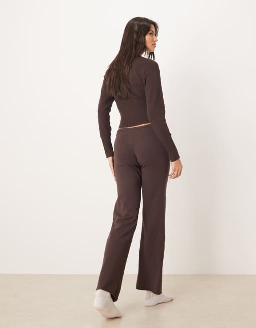 Gina Tricot - Pantalon droit d'ensemble en maille fine à cordons - Crème, 3 de 5
