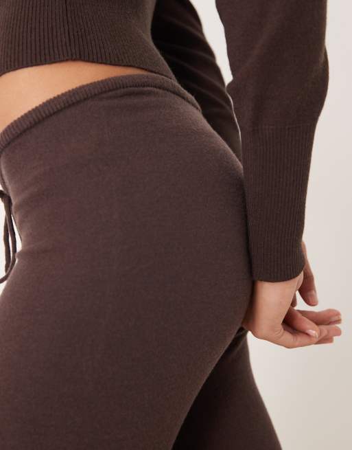 Gina Tricot - Pantalon droit d'ensemble en maille fine à cordons - Crème, 5 de 5