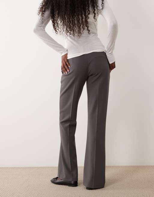 Gina Tricot pantalon droit en jersey taille basse gris, 5 de 5