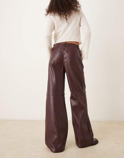 Gina Tricot - Pantalon droit en PU - Bordeaux, 3 de 5