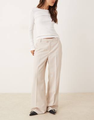 Gina Tricot - Pantalon large habillé - Beige-Neutre