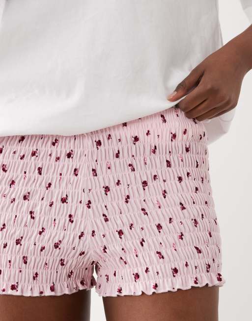 Gina Tricot - Pantaloncini bloomer micro rosa a fiorellini, 4 di 5