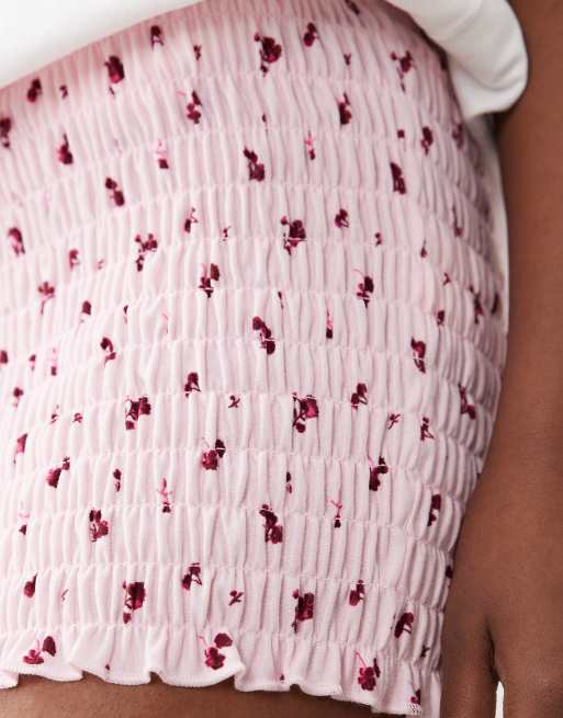 Gina Tricot - Pantaloncini bloomer micro rosa a fiorellini, 5 di 5