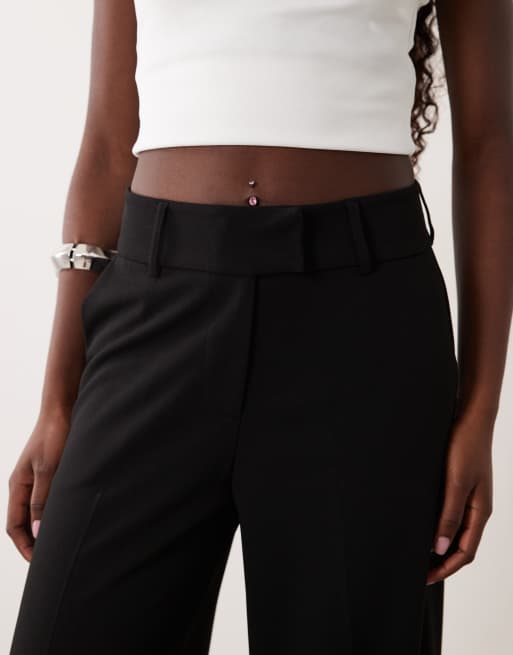 Gina Tricot - pantalones de punto de pernera ancha negros, 3 de 5