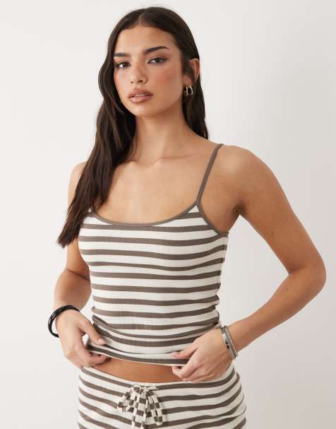 Gina Tricot - Parte de un conjunto - Camiseta de estar por casa a rayas blancas y negras de tejido muy suave - view 1