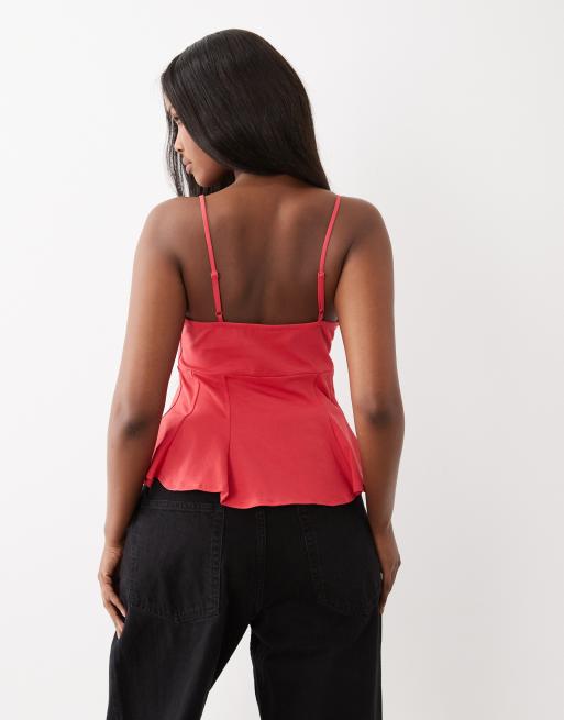 Gina Tricot peplum tank top in pink, 2 of 4