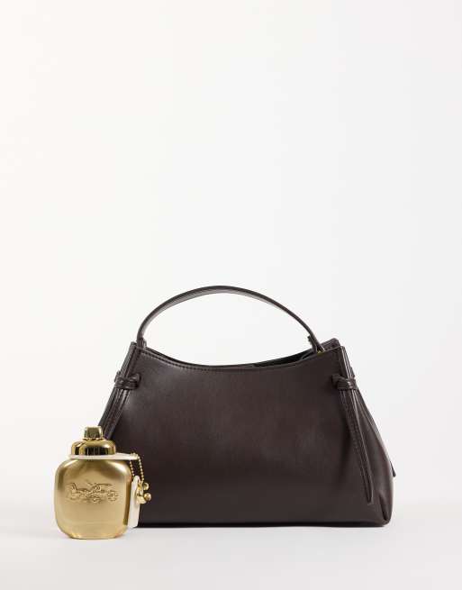 Gina Tricot petit sac en imitation cuir à double anses marron, 2 de 4