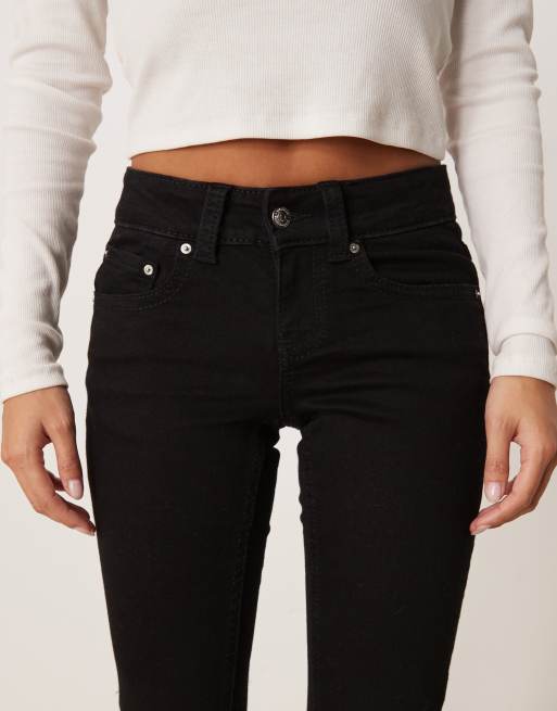 Gina Tricot Petite low waist bootcut jeans in black, 5 of 5