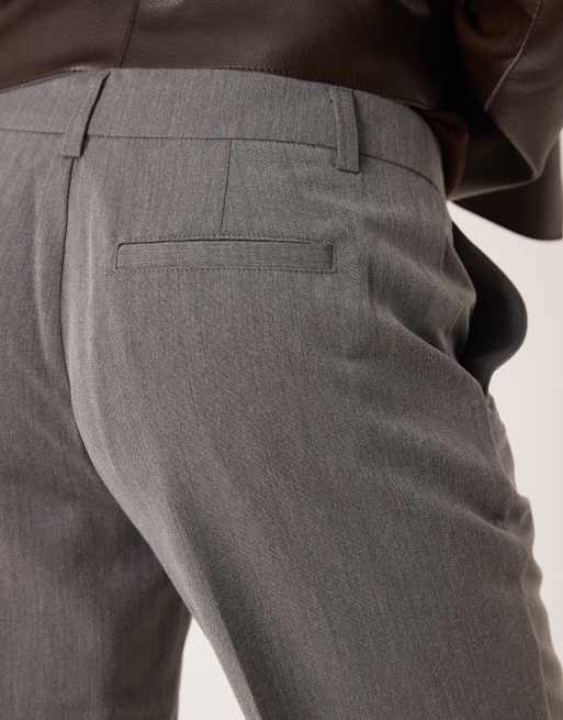 Gina Tricot Petite relaxed tailored pants in heather gray, 5 of 5