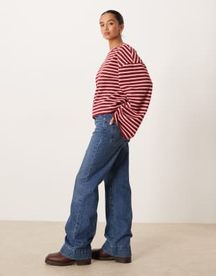 Gina Tricot Petite Straight Leg Jeans In Multi