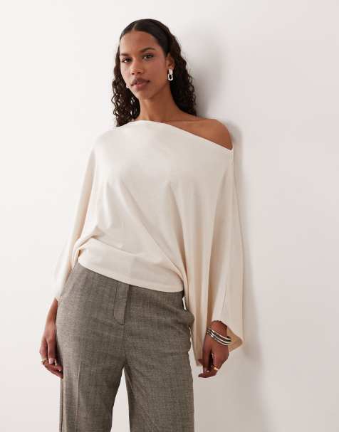 Gina Tricot poncho top in beige - view 1