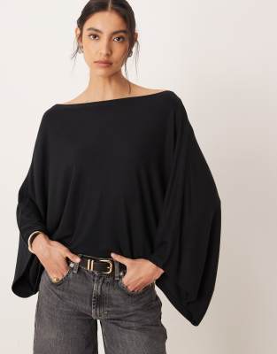 Gina Tricot Poncho Top In Black