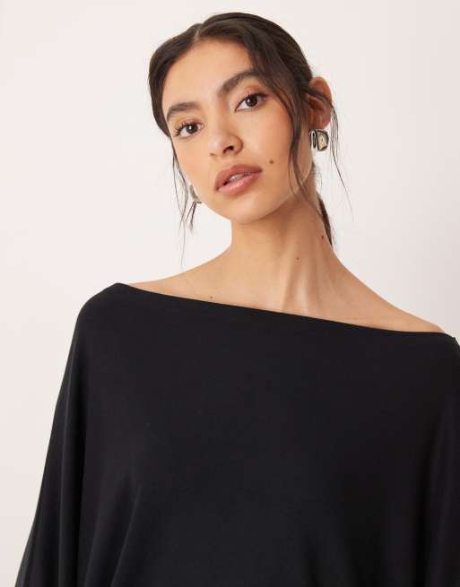 Gina Tricot poncho top in black, 4 of 4