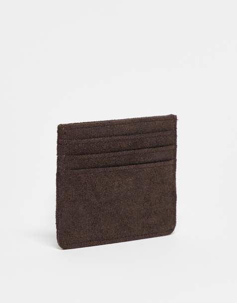Gina Tricot - Porte-cartes imitation daim - Marron foncé - view 1