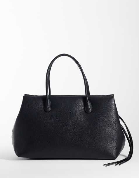 Gina Tricot PU tote bag in black - view 1