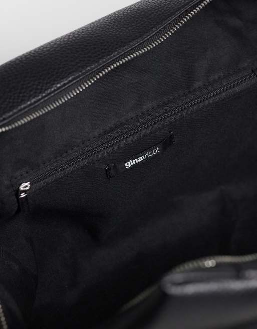 Gina Tricot PU tote in black, 3 of 4