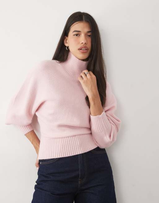 Gina Tricot pull col cheminée rose clair, 2 de 4