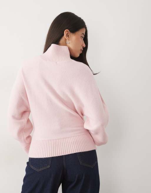 Gina Tricot pull col cheminée rose clair, 4 de 4