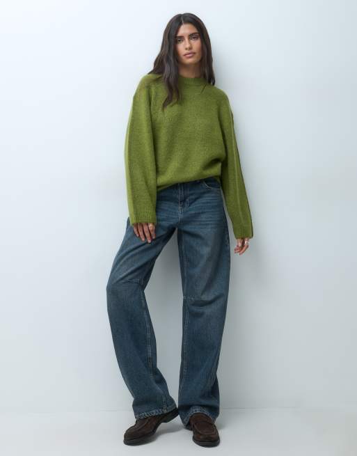Gina Tricot pull en maille à col rond vert, 2 de 5