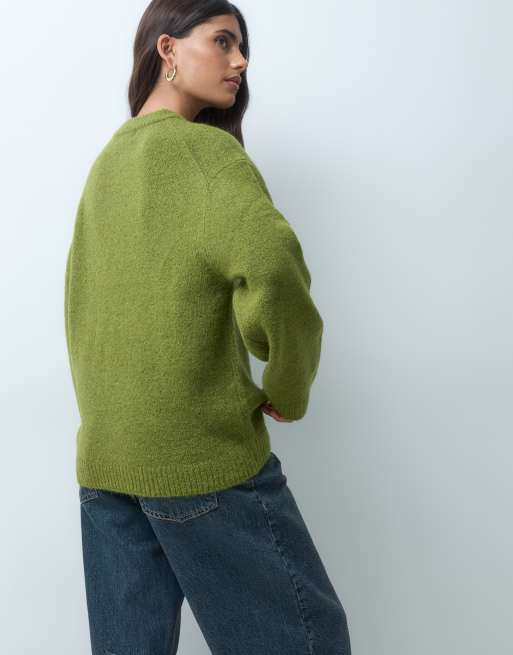 Gina Tricot pull en maille à col rond vert, 5 de 5