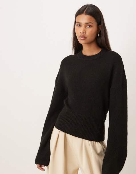 Gina Tricot - Pull en maille à manches larges - Noir - view 1