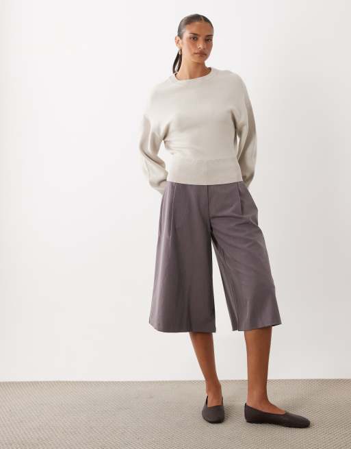 Gina Tricot pull en maille cintré à la taille beige, 2 de 4
