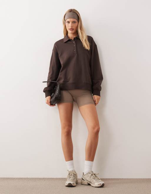Gina Tricot – Pullover in Braun mit Polokragen, Kombiteil, 2 von 4
