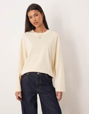 Gina Tricot Pure Cotton Basic Long Sleeve T-shirt In Neutral