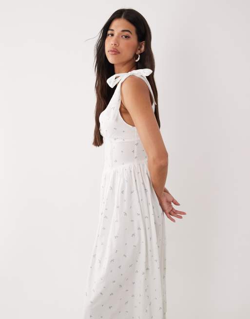 pure cotton midi dress White 100% Cotton Midi Dress - All Dresses