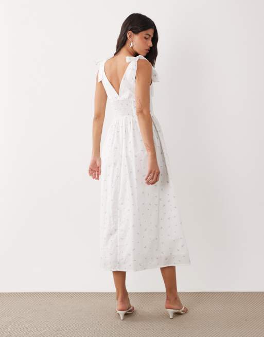 pure cotton midi dress for women Women Floral Printed Pure Cotton A-line Midi Dress