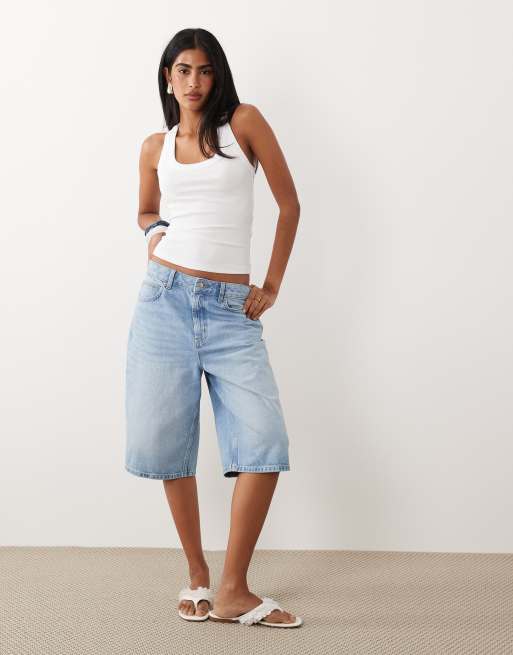 Gina Tricot racer back tank top in white, 2 of 4
