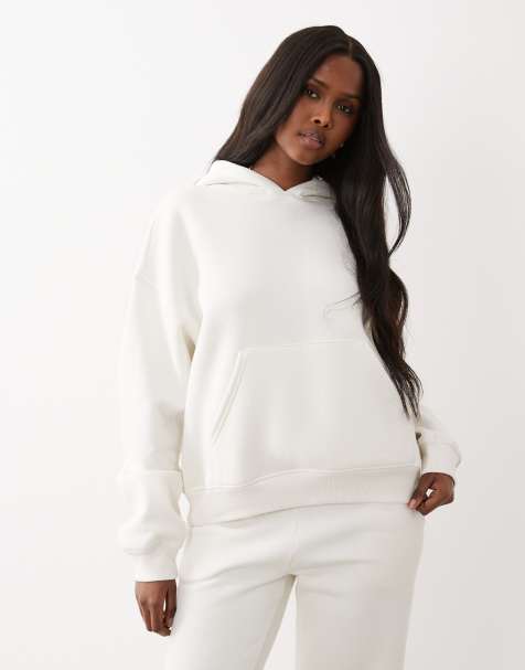 Gina Tricot - Råhvid hættetrøje i afslappet pasform - Del af sæt - view 1