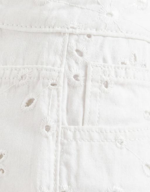 Gina Tricot - Råhvide denimshorts med broderier - Del af sæt, 9 af 9