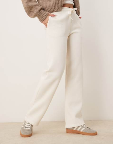 Gina Tricot - Rechte joggingbroek met losse pasvorm in crème - view 1