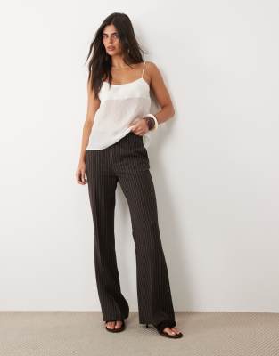 Gina Tricot Relaxed Bootcut Pants In Brown